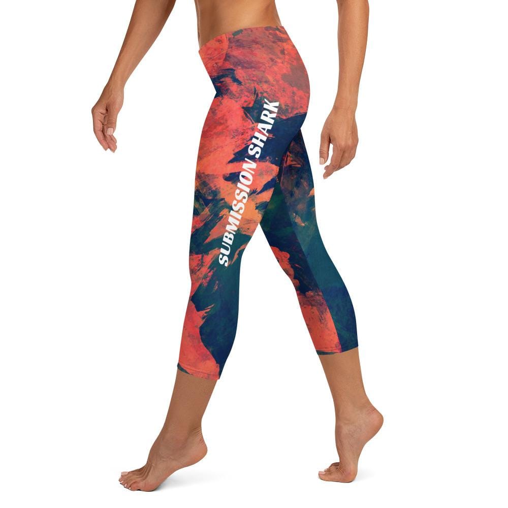 jiu jitsu gear BJJ apparel Abstract Azure ~ Capri Leggings