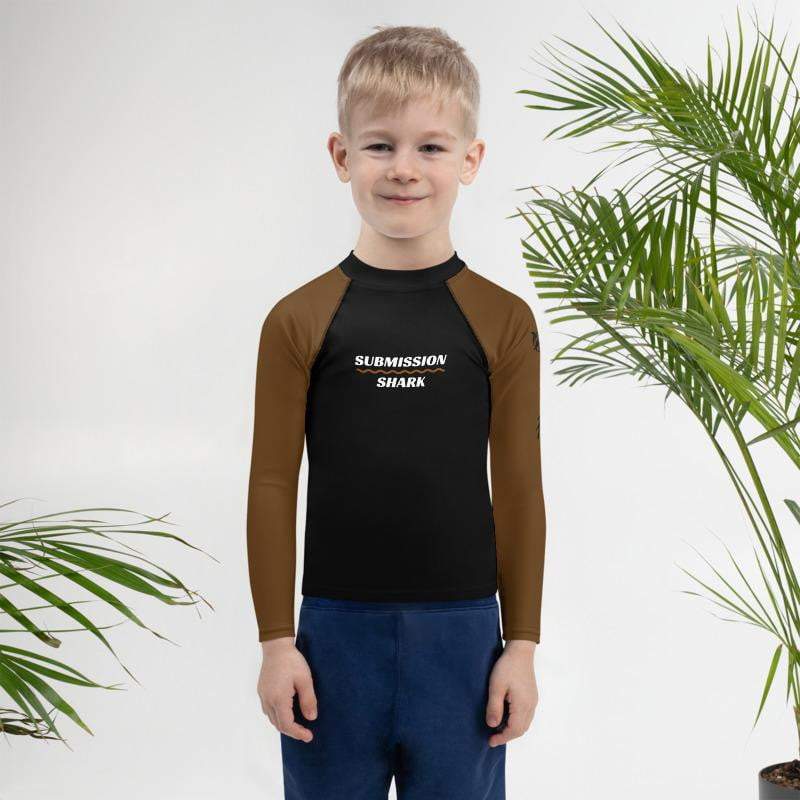 jiu jitsu gear BJJ apparel Brown SS Premium Standard ~ Kid's Rash Guard