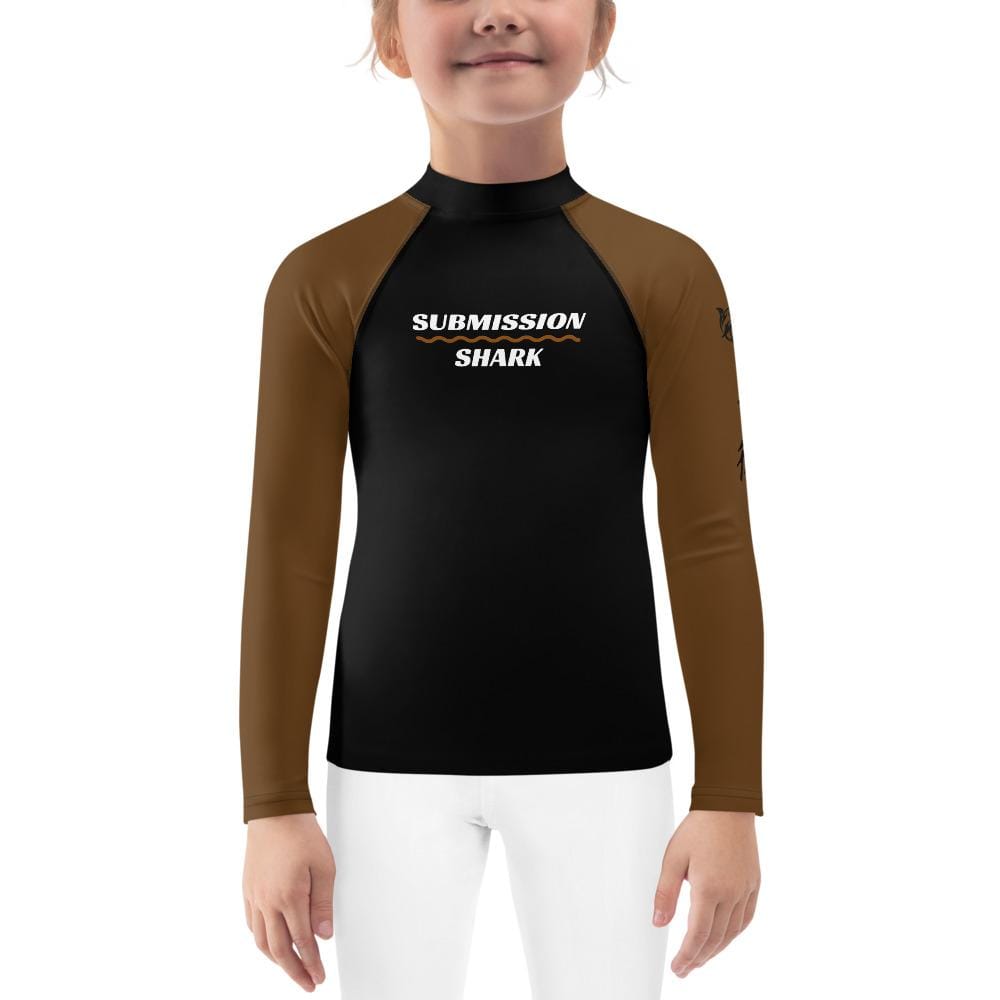 jiu jitsu gear BJJ apparel Brown SS Premium Standard ~ Kid's Rash Guard