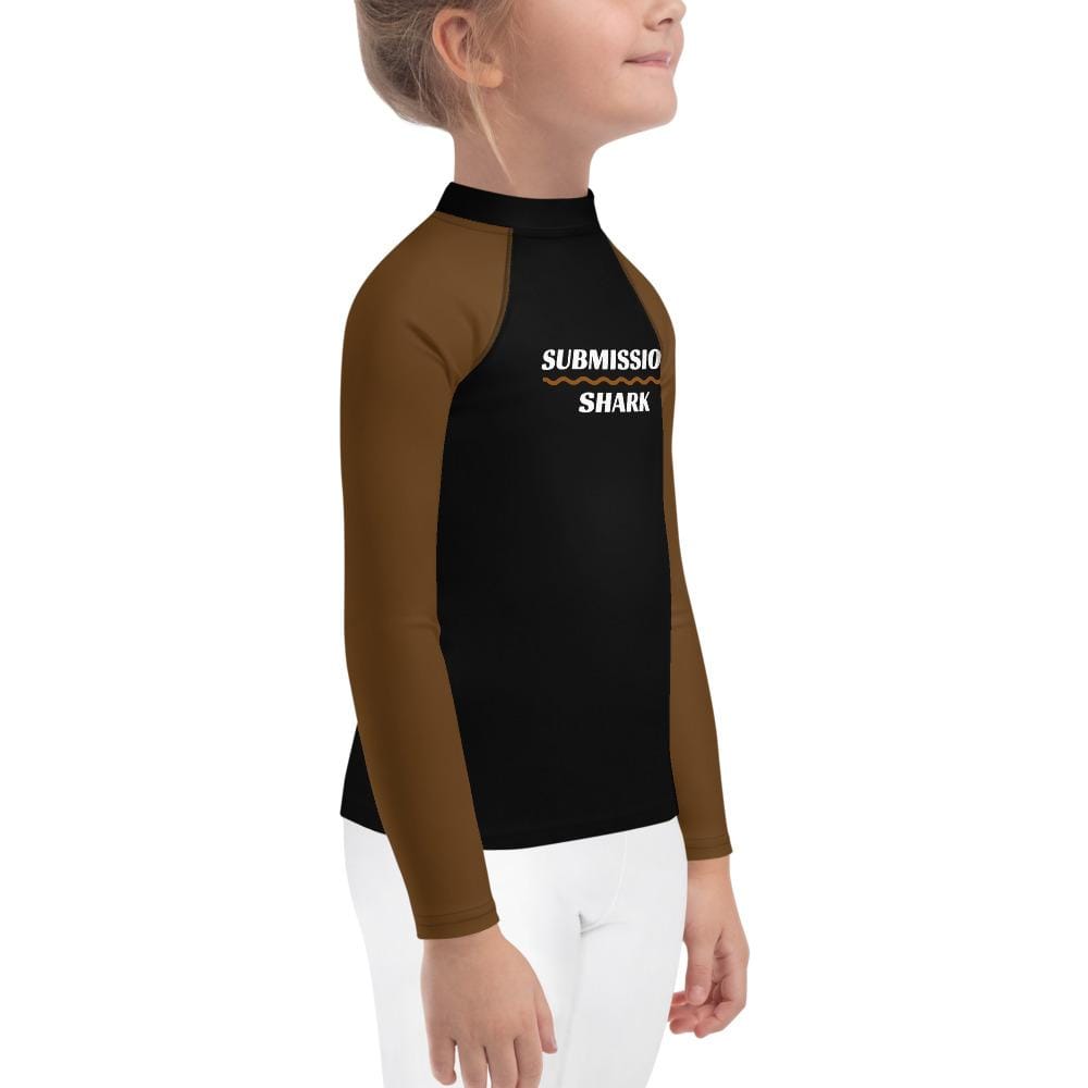 jiu jitsu gear BJJ apparel Brown SS Premium Standard ~ Kid's Rash Guard