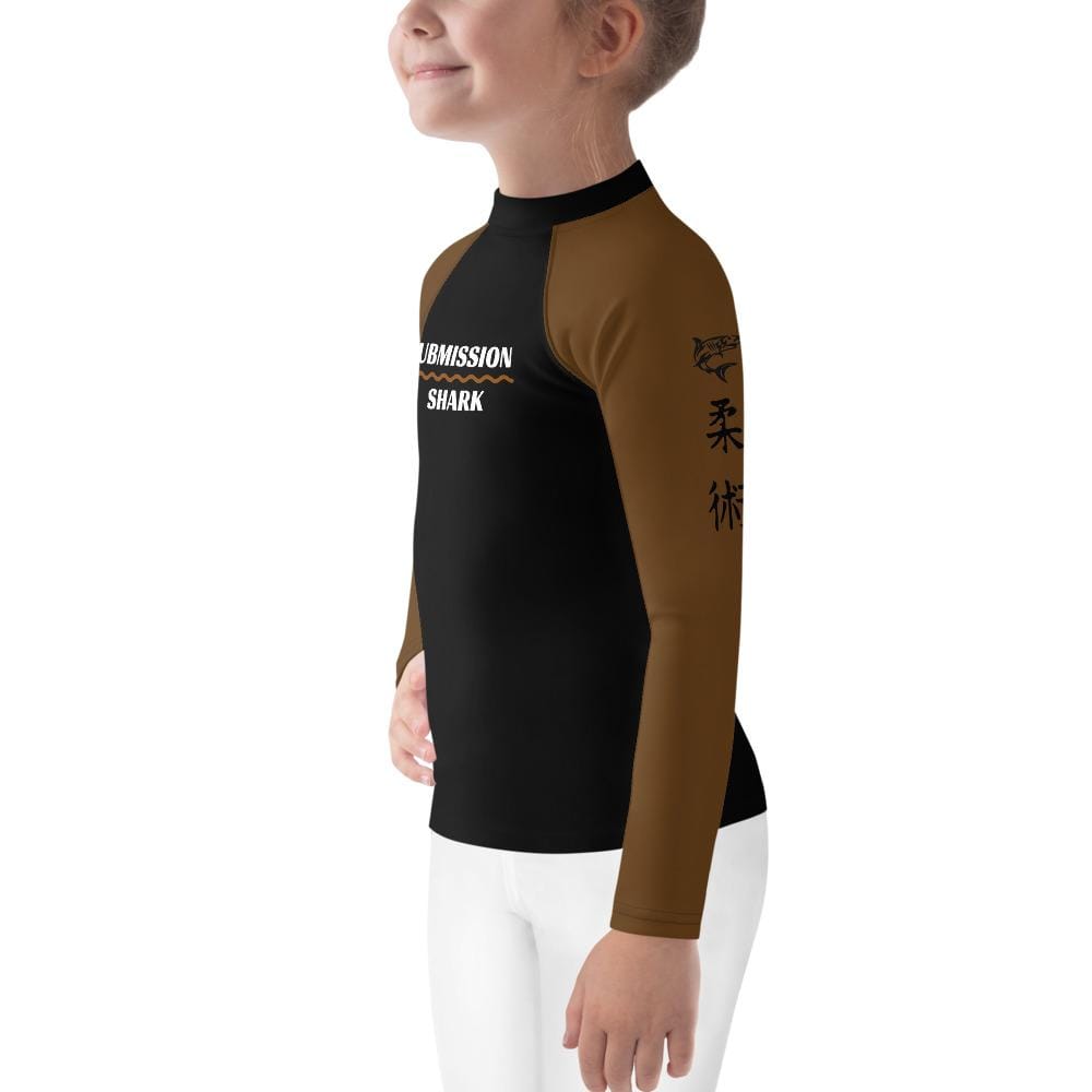 jiu jitsu gear BJJ apparel Brown SS Premium Standard ~ Kid's Rash Guard