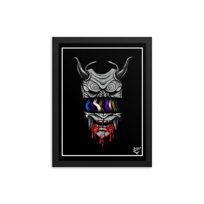 jiu jitsu gear BJJ apparel Divided Demon (Black) ~ Framed Art