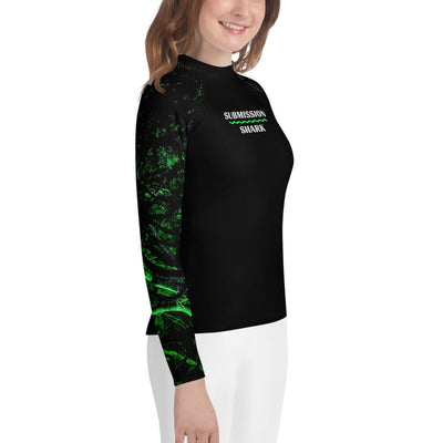 jiu jitsu gear BJJ apparel Green Forest Glow ~ Youth Rash Guard