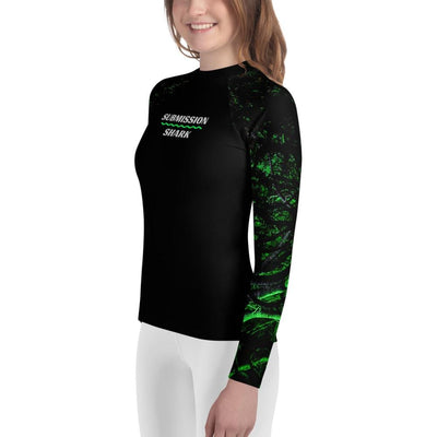 jiu jitsu gear BJJ apparel Green Forest Glow ~ Youth Rash Guard