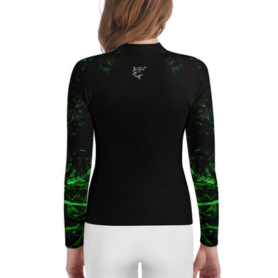 jiu jitsu gear BJJ apparel Green Forest Glow ~ Youth Rash Guard