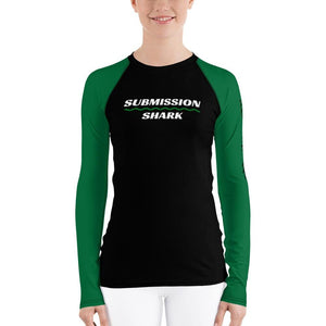 jiu jitsu gear BJJ apparel Green SS Premium Standard ~ Women's Rash Guard