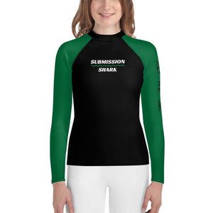 jiu jitsu gear BJJ apparel Green SS Premium Standard ~ Youth Rash Guard