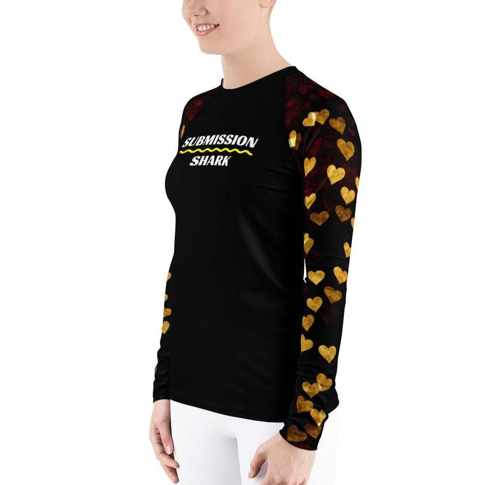 jiu jitsu gear BJJ apparel Night Hearts ~ Women's Rash Guard