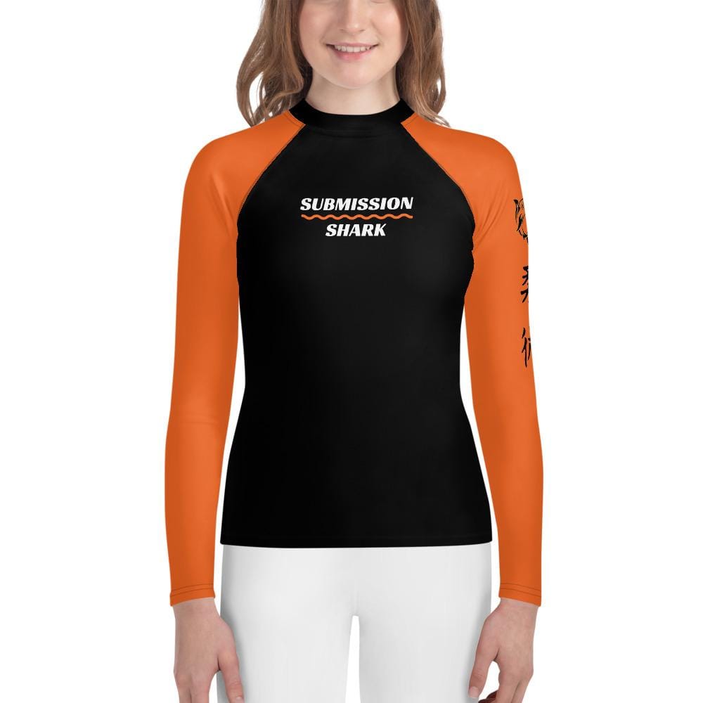 jiu jitsu gear BJJ apparel Orange SS Premium Standard ~ Youth Rash Guard