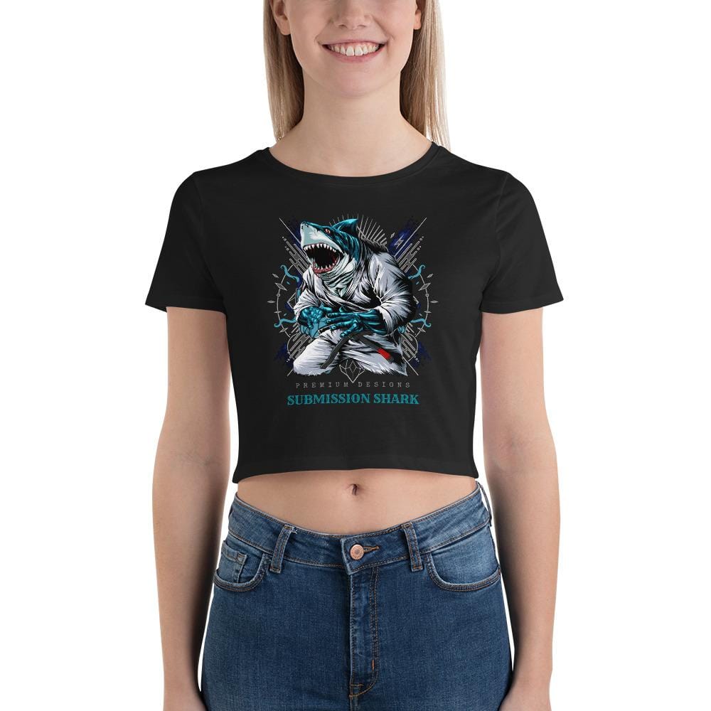 jiu jitsu gear BJJ apparel Shark Frenzy ~ Women’s Crop Tee