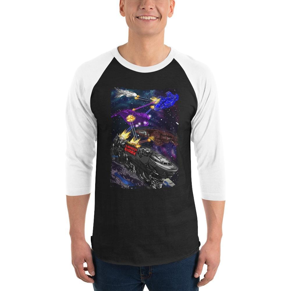 jiu jitsu gear BJJ apparel Spar Wars: Spaceships ~ 3/4 sleeve raglan shirt