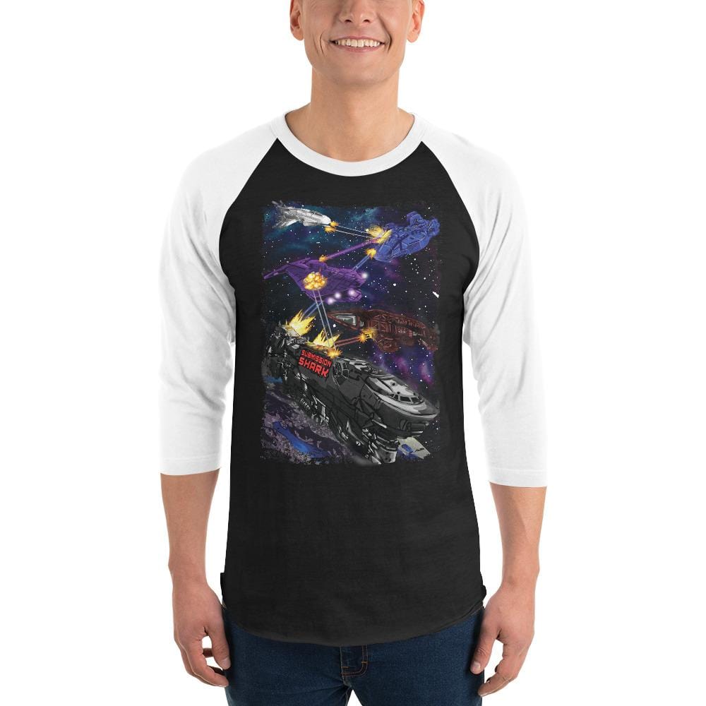 jiu jitsu gear BJJ apparel Spar Wars: Spaceships ~ 3/4 sleeve raglan shirt