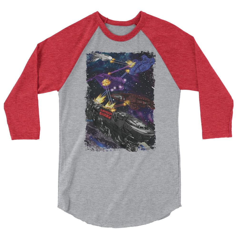 jiu jitsu gear BJJ apparel Spar Wars: Spaceships ~ 3/4 sleeve raglan shirt