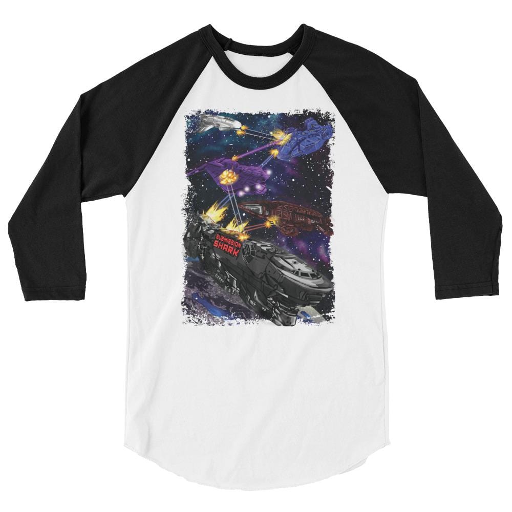 jiu jitsu gear BJJ apparel Spar Wars: Spaceships ~ 3/4 sleeve raglan shirt