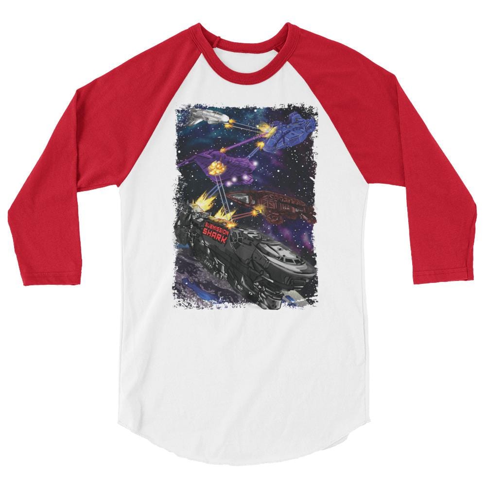 jiu jitsu gear BJJ apparel Spar Wars: Spaceships ~ 3/4 sleeve raglan shirt