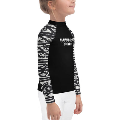 jiu jitsu gear BJJ apparel White Noise ~ Kids Rash Guard