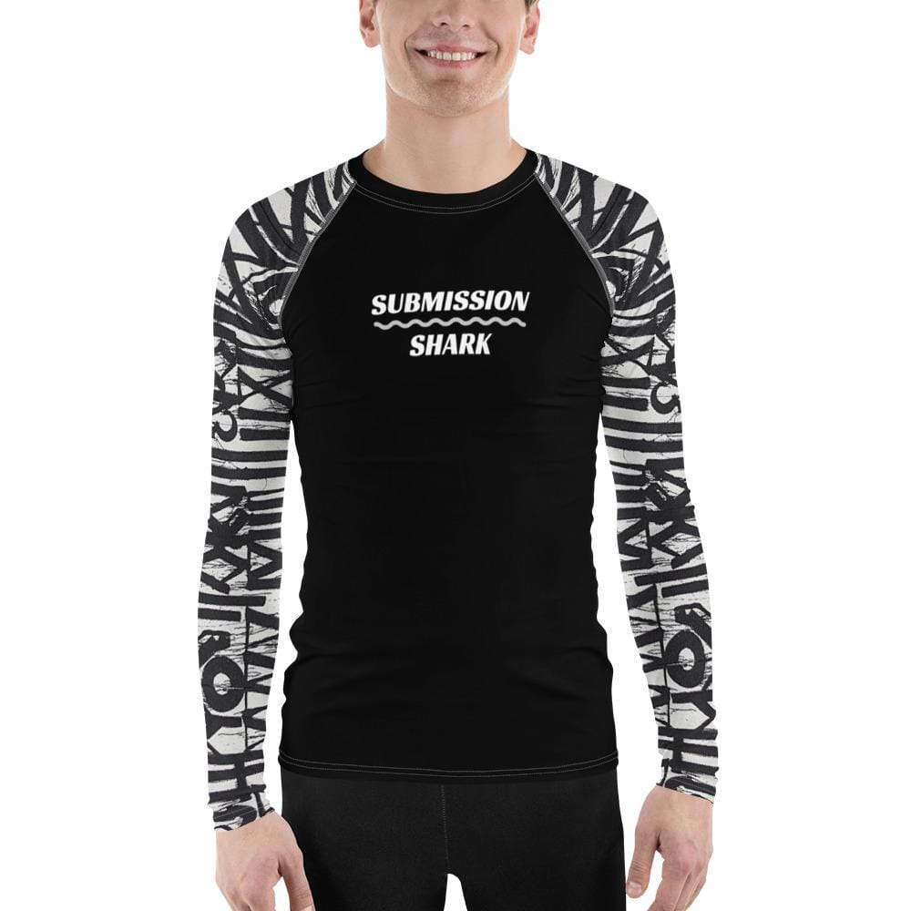 jiu jitsu gear BJJ apparel White Noise ~ Men's BJJ Rash Guard