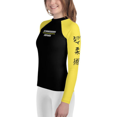 jiu jitsu gear BJJ apparel Yellow SS Premium Standard ~ Youth Rash Guard